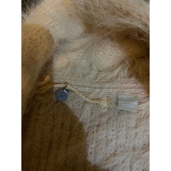 EUC Anthropologie Knitted & Knotted Pink Fuzzy Eyelash Cardigan XS Oversized Fit - Picture 13 of 14